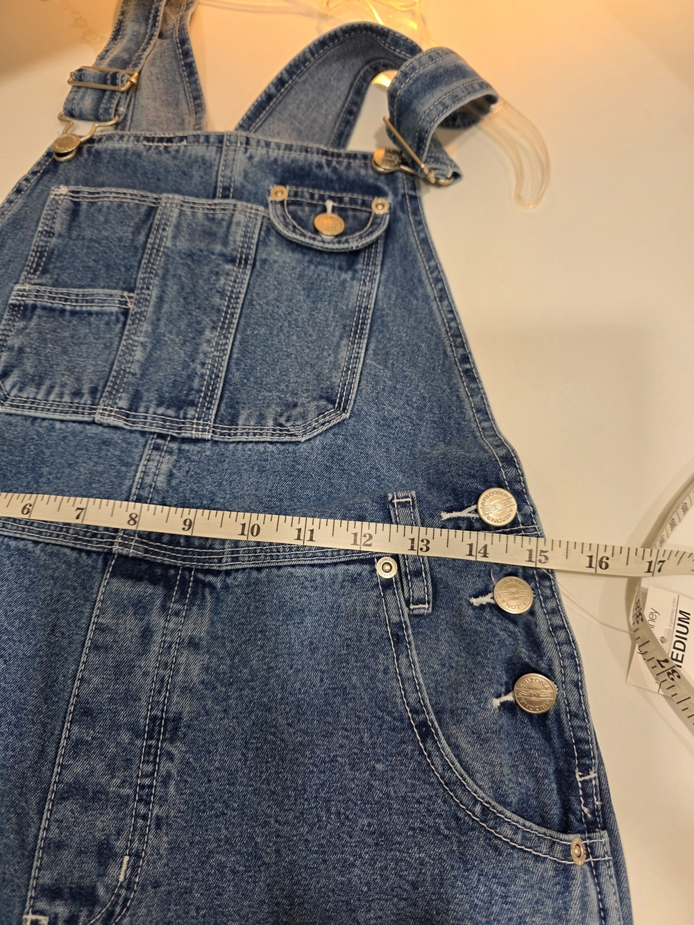 NWT!! BACK TO SCHOOL. Arizona Jean Company Blue Denim Overalls GIRLS MEDIUM. - Picture 8 of 16